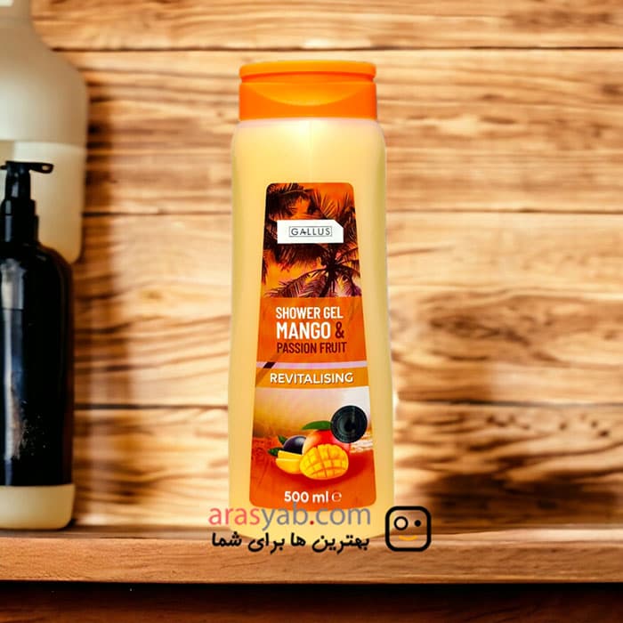 ژل دوش احیا کننده گالوس مدل mango & passion fruit با رایحه انبه و میوه شور حجم 500 میل — تصویر ۵