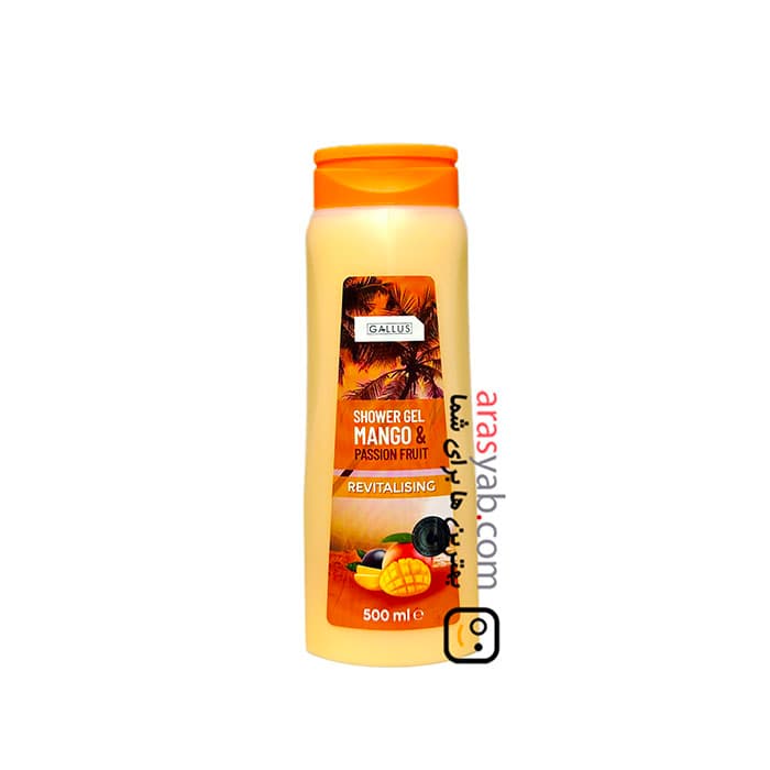 ژل دوش احیا کننده گالوس مدل mango & passion fruit با رایحه انبه و میوه شور حجم 500 میل