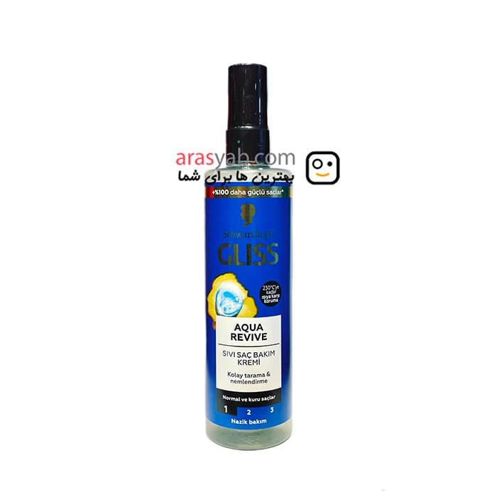 اسپری دو فاز آبرسان گلیس مدل Aqua Revive برای موی خشک و نرمال حجم 200 میل — تصویر ۲