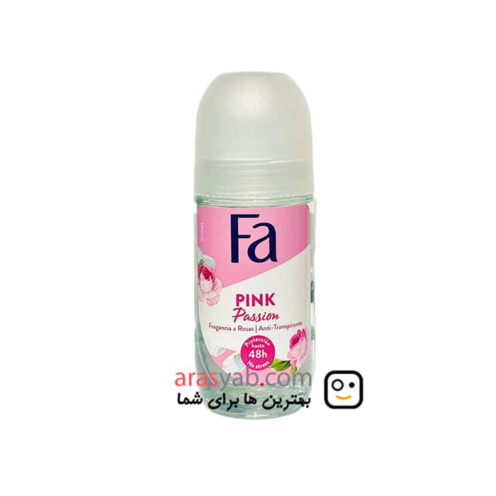 دئودورانت رولی فا FA مدل Pink passion با رایحه گل رز حجم 50 میل