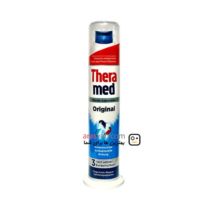 خمیردندان پمپی ترامد theramed مدل Original آنتی باکتریال و ضد پوسیدگی حجم 100 میل
