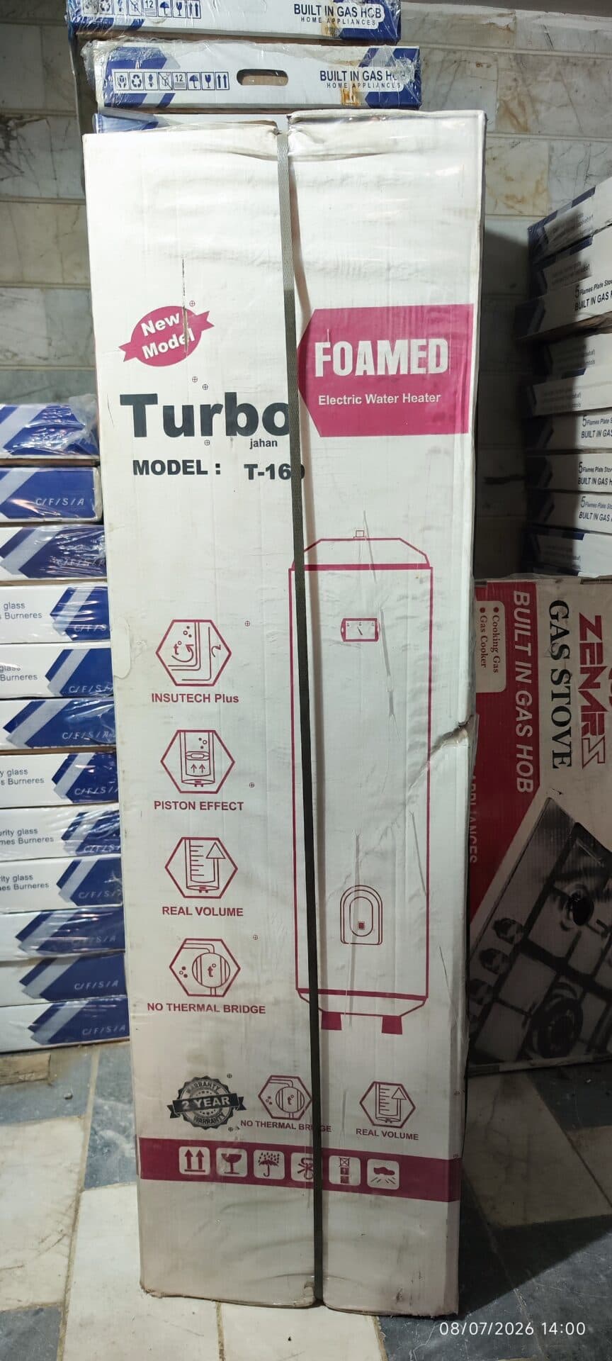 آبگرمکن برقی زمینی فوم دار استوانه ای توربو 160 لیتر Turbo jahan Model: T-160 گارانتی دار — تصویر ۱۱