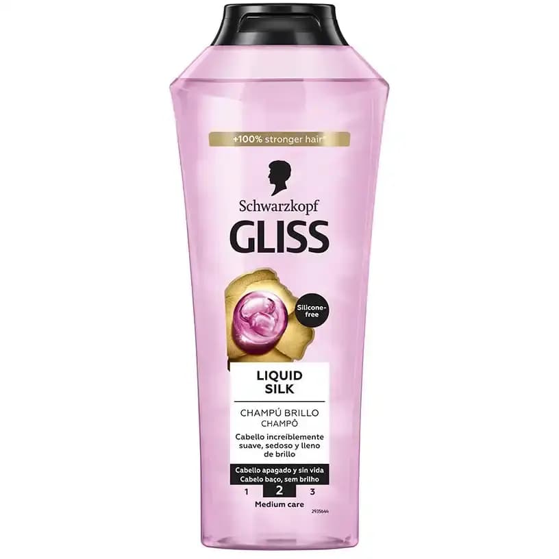 شامپو تقویت کننده و درخشان کننده گلیس اصل آلمان مدل Liquid silk حجم 400 میل — تصویر ۶