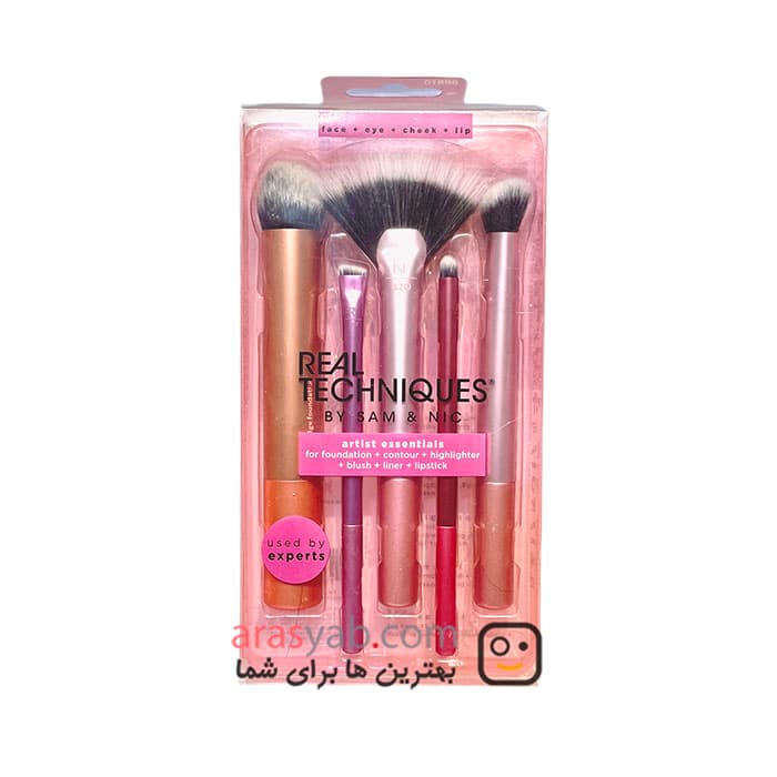 ست براش 5 تیکه ریل تکینک real techniques سری essential artist kit همه کاره