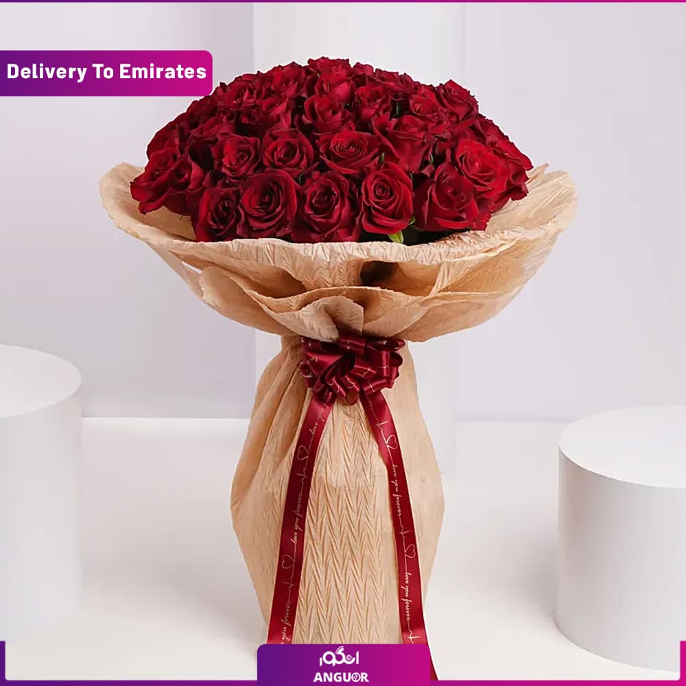 دسته گل رز 50 شاخه (امارات) — تصویر ۲