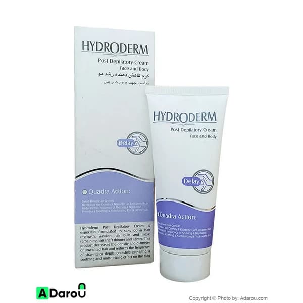 کرم کاهش دهنده رشد مو (صورت و بدن) هیدرودرم ۴۰ میلی لیتر Hydroderm