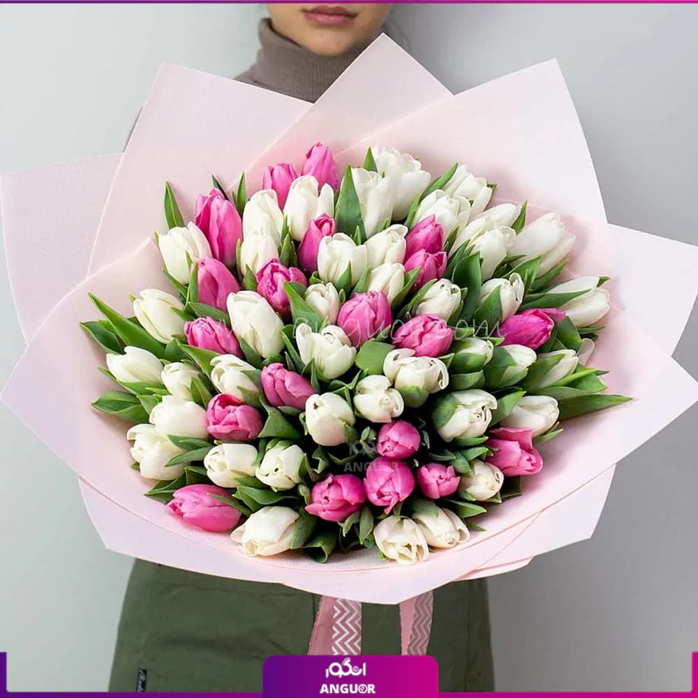 دسته گل لاله روشنا 60 شاخه ای — تصویر ۲