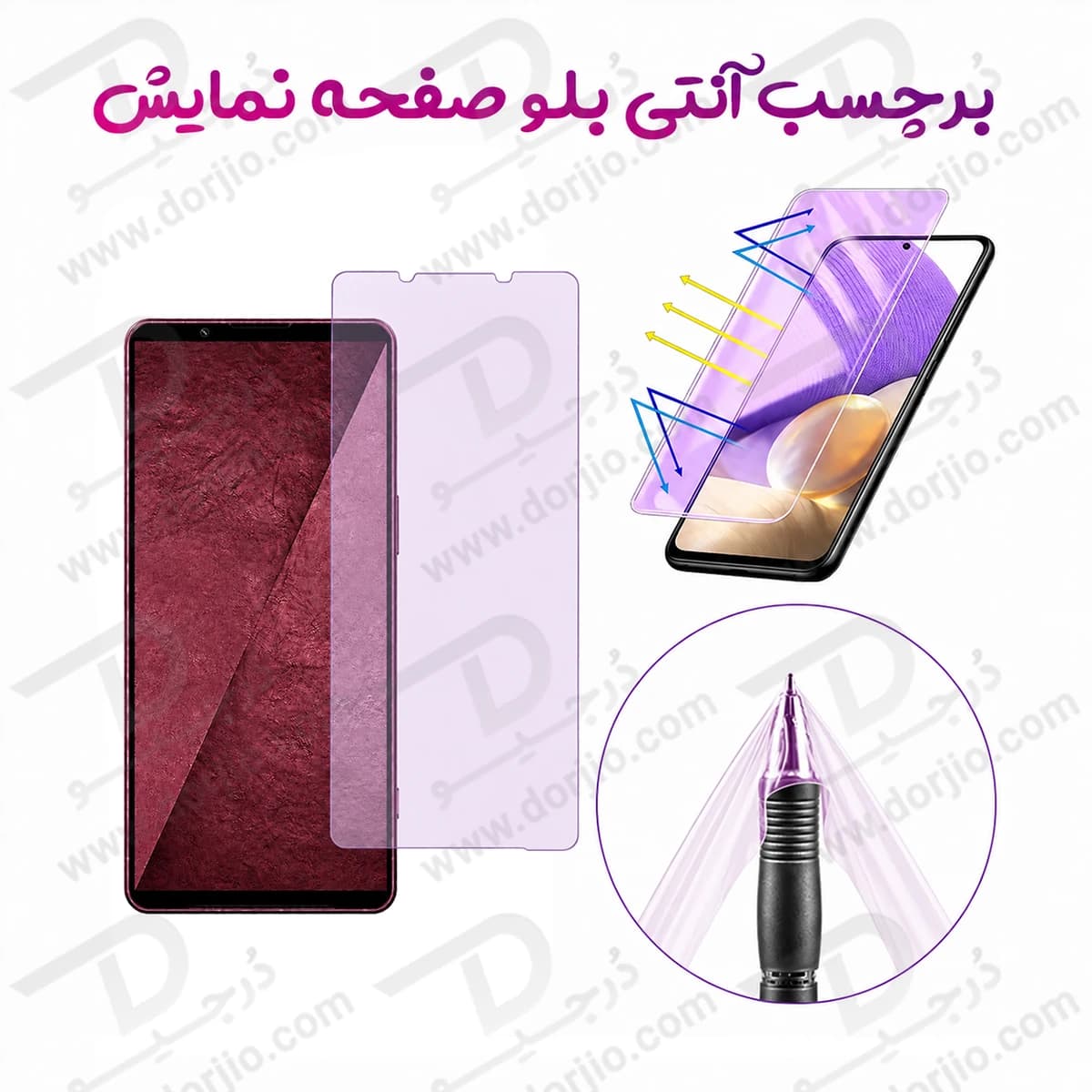 نانو برچسب Anti Blue صفحه نمایش Sony Xperia 1 VIII — تصویر ۲