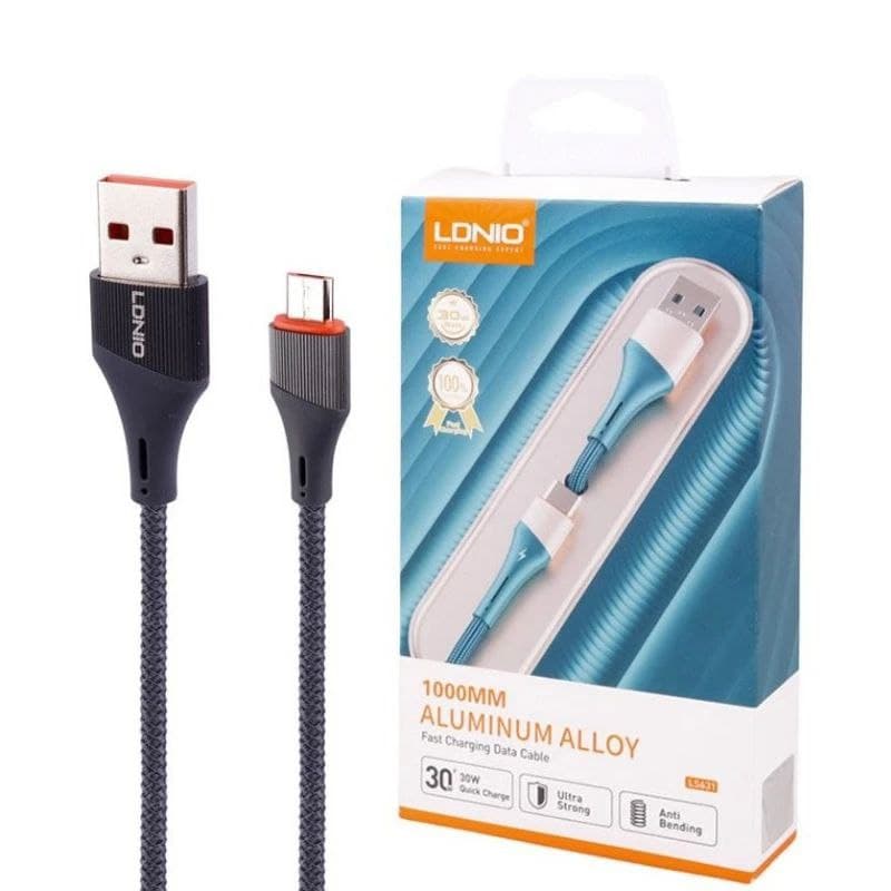 کابل فست شارژ میکرو الدینیو مدل LS631 طول 1 متر — تصویر ۲