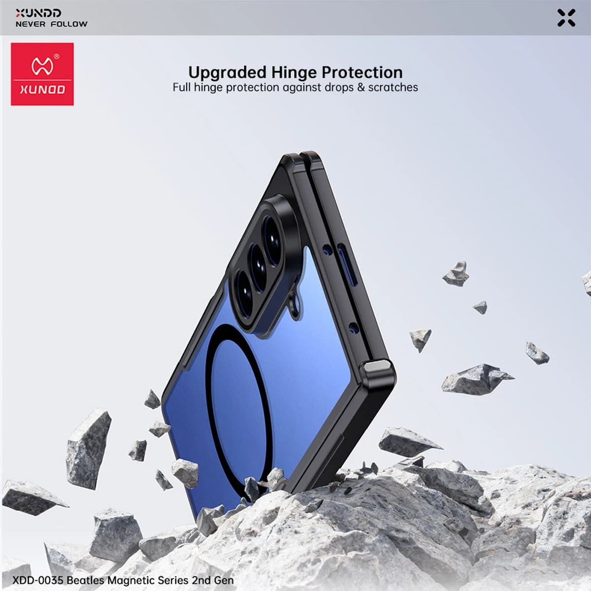 گارد کریستالی مگ سیف Galaxy Z Fold 8 Ultra مارک XUNDD سری Beatle Magnetic — تصویر ۵