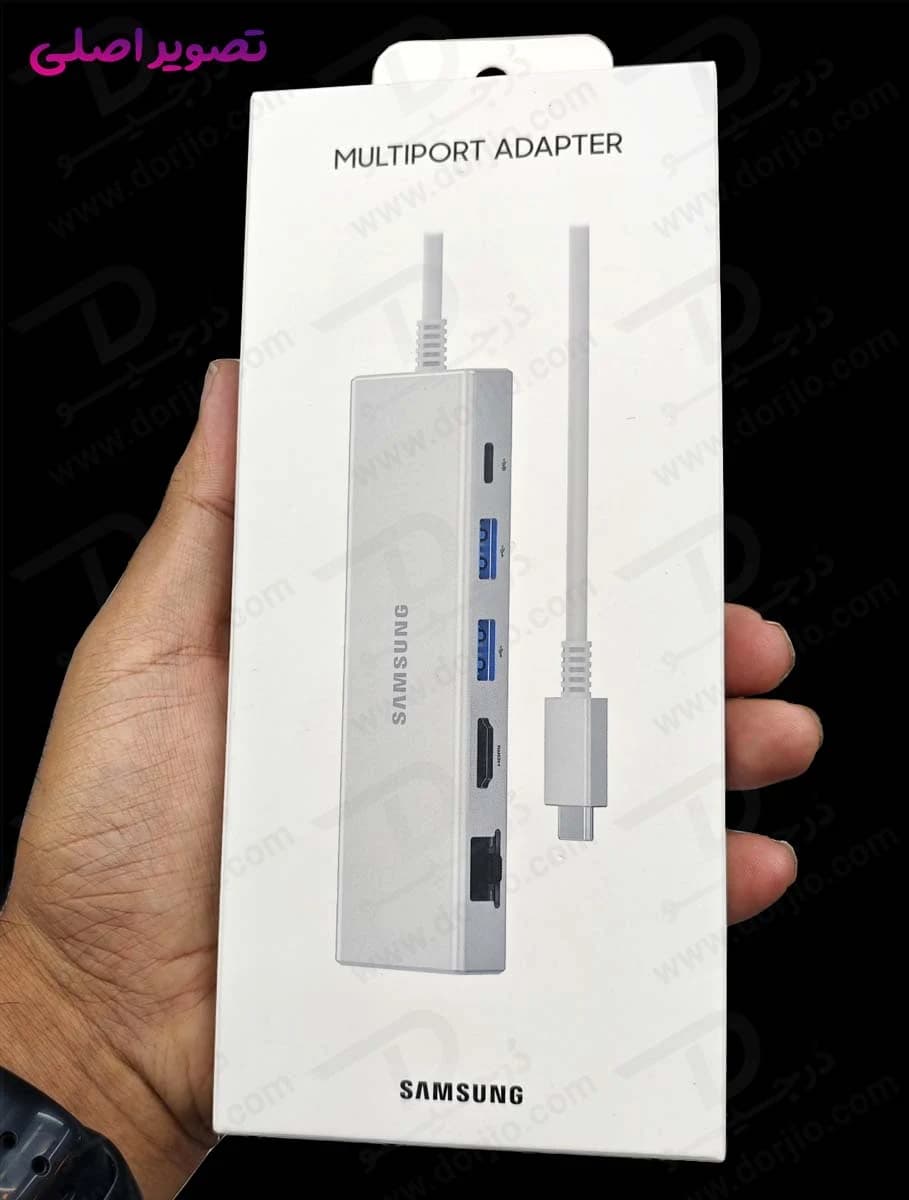 هاب آداپتور Type-C سامسونگ با پورت‌های USB-C و HDMI 4K و LAN و USB 3.0 — تصویر ۶