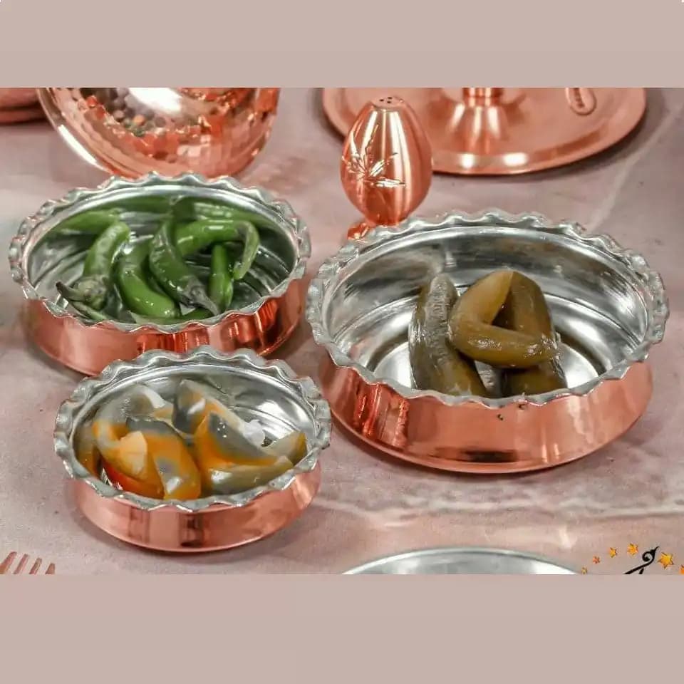 تنقلات خوری مسی لبه دابر تابه ای قلع شده (سه تایی) — تصویر ۴