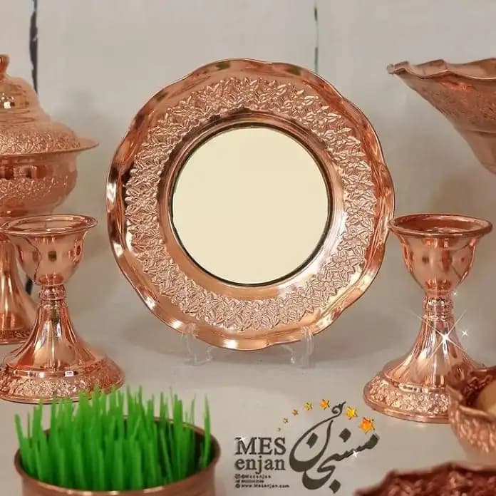 آینه شمعدان ریزگل گرد — تصویر ۲