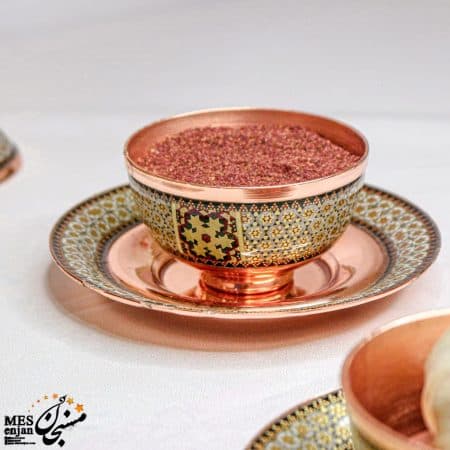 کاسه بشقاب مسی خاتم کاری — تصویر ۴