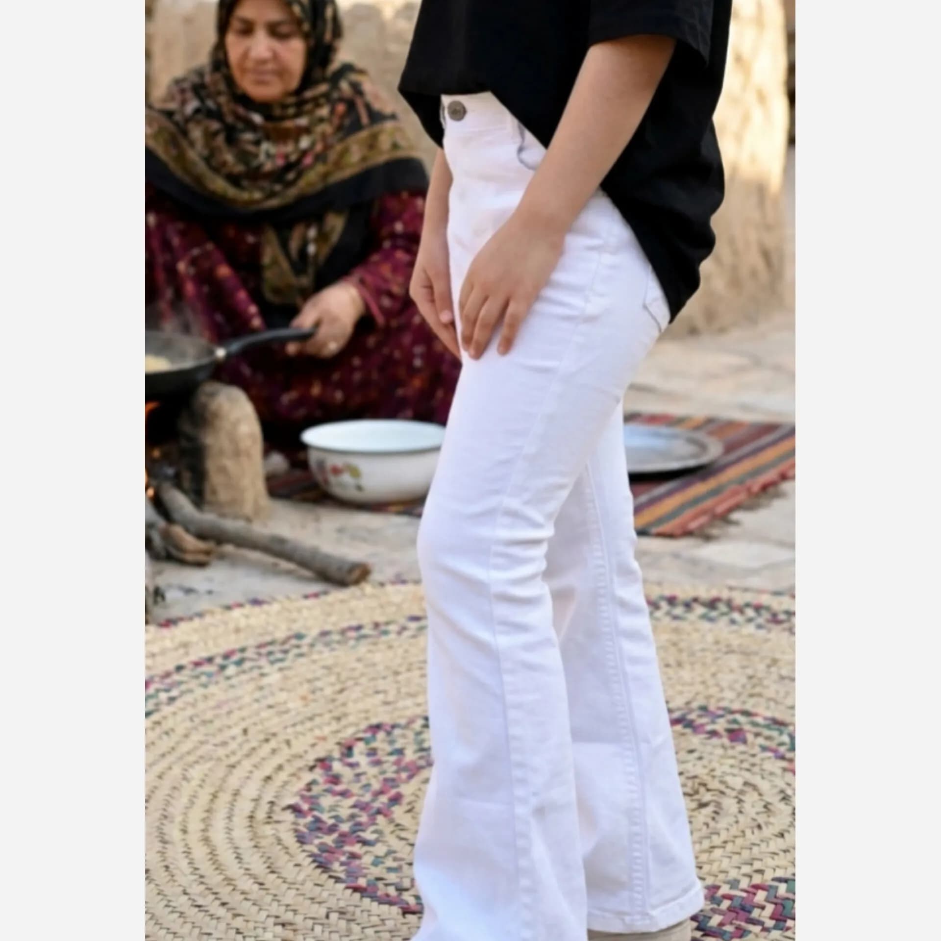 شلوار جین بوتکات دخترانه رنگ سفید کد PIC994 — تصویر ۹