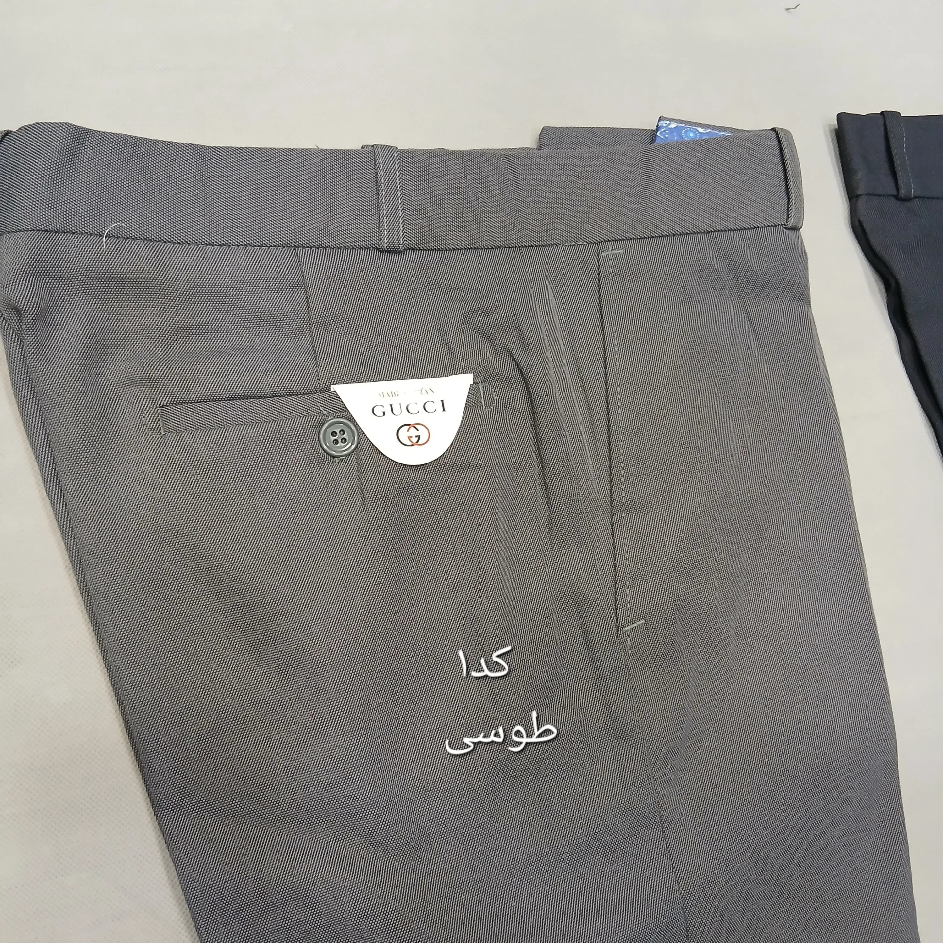 شلوار پارچهای مردانه نخی سایز 42 تا 54 رنگ طوسی و مشکی و زغالی — تصویر ۳