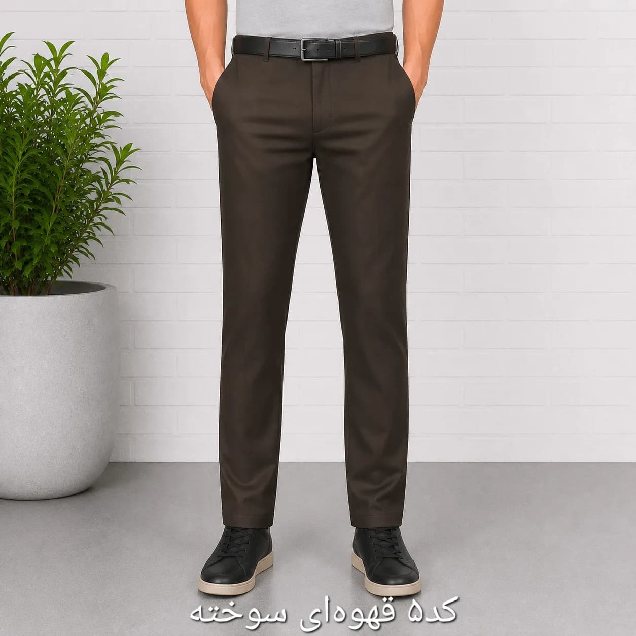 شلوار کتان مردانه کلاسیک نیم کشی فاق متوسط سایز 42 تا 58 — تصویر ۶