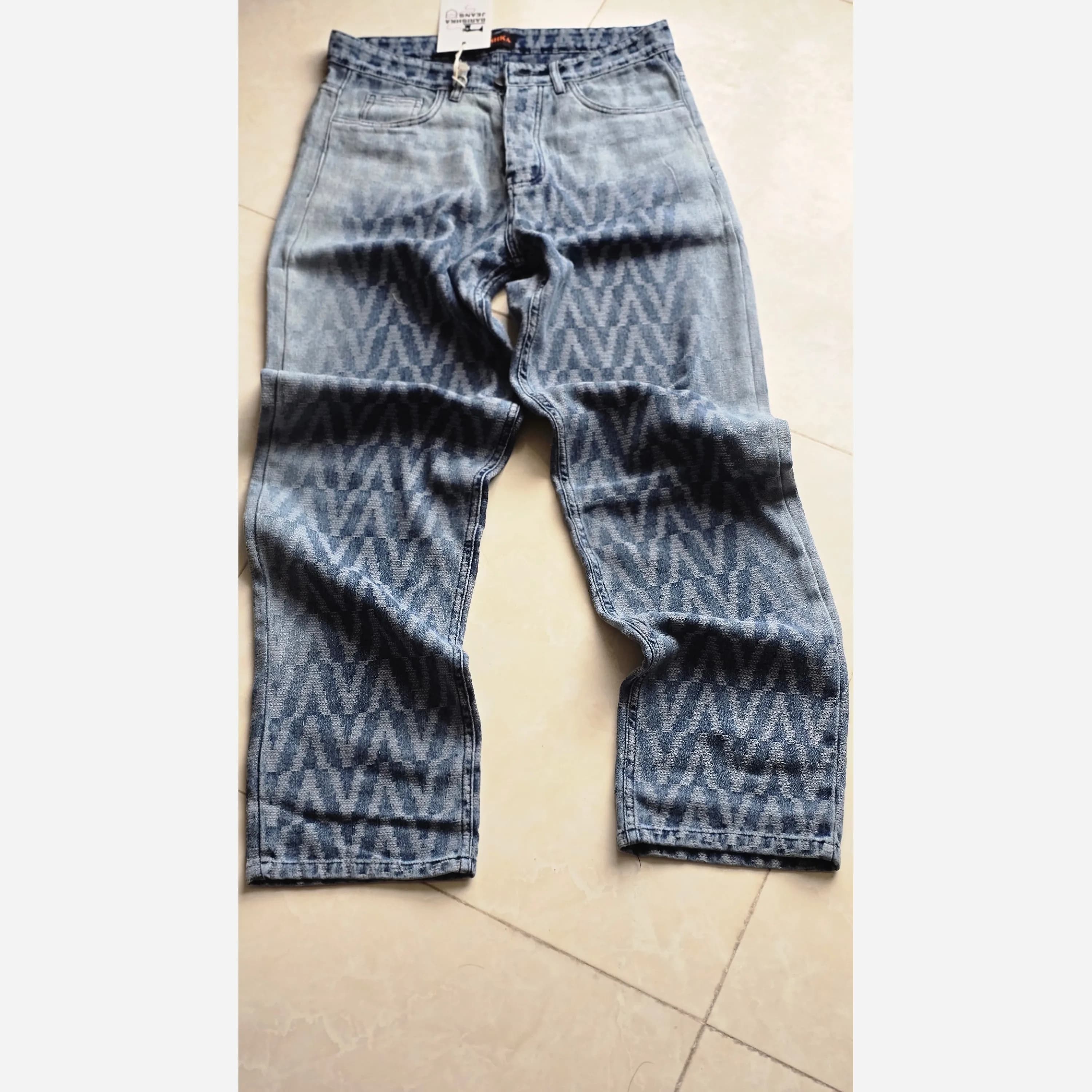 شلوار بگ مردانه پارچه وارداتی رنگ شست کثیف سایز 42 تا 50 — تصویر ۳