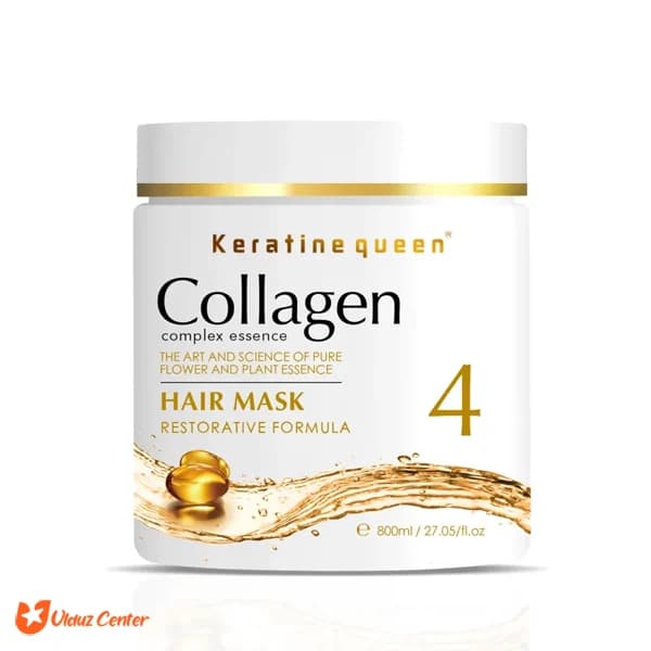 ماسک موی داخل حمام کراتین کویین کلاژن مدل Keratine queen Collagen4حجم800میل — تصویر ۵