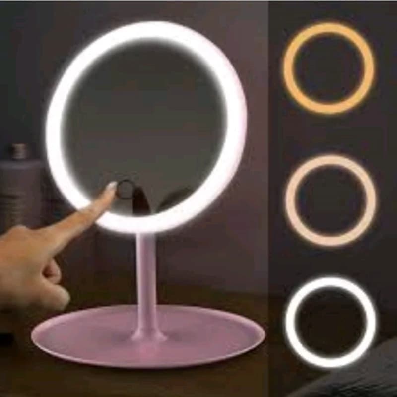 آینه رومیزی لمسی با نور LED قابل تنظیم — تصویر ۴