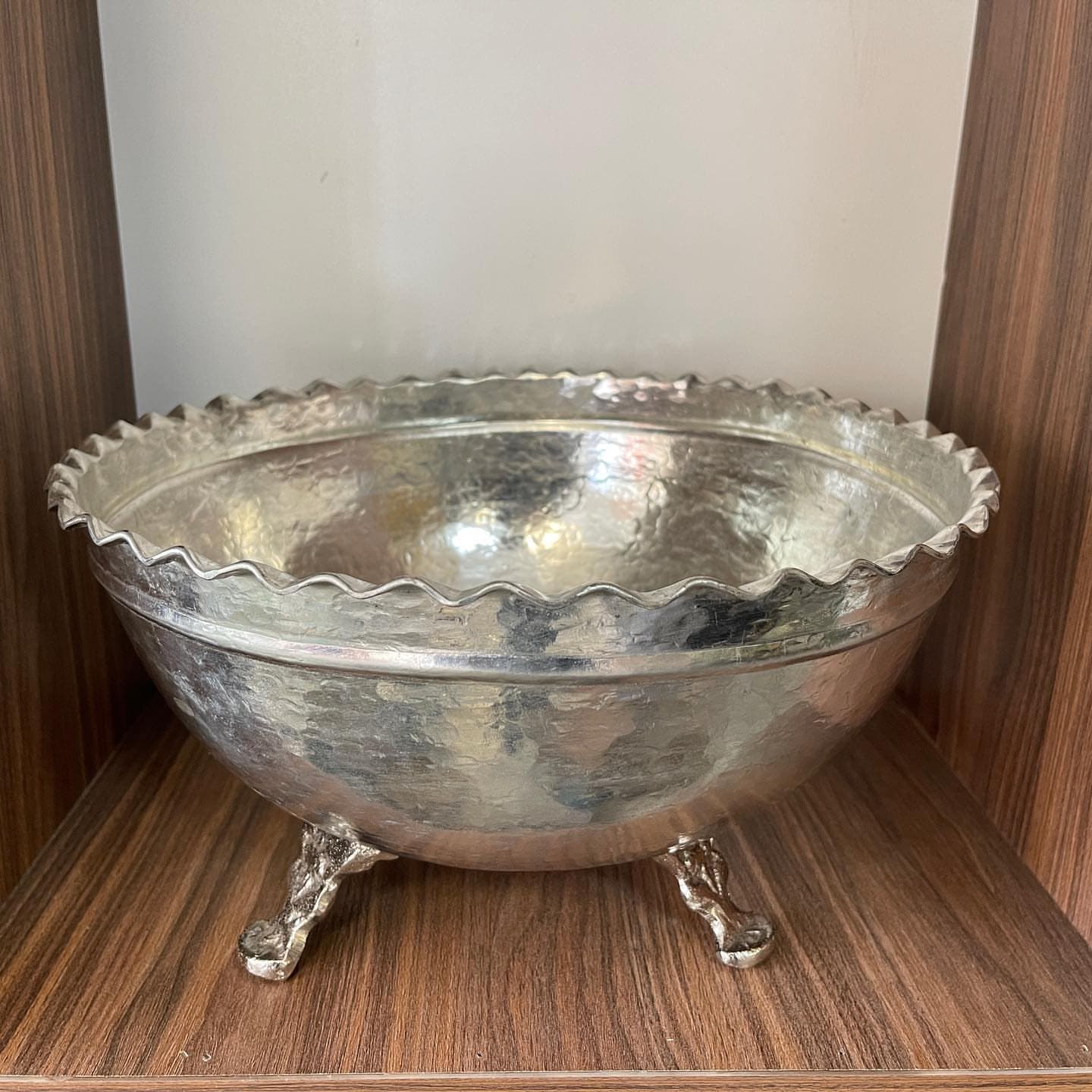 کاسه آجیل/ میوه خوری پایه دار مسی