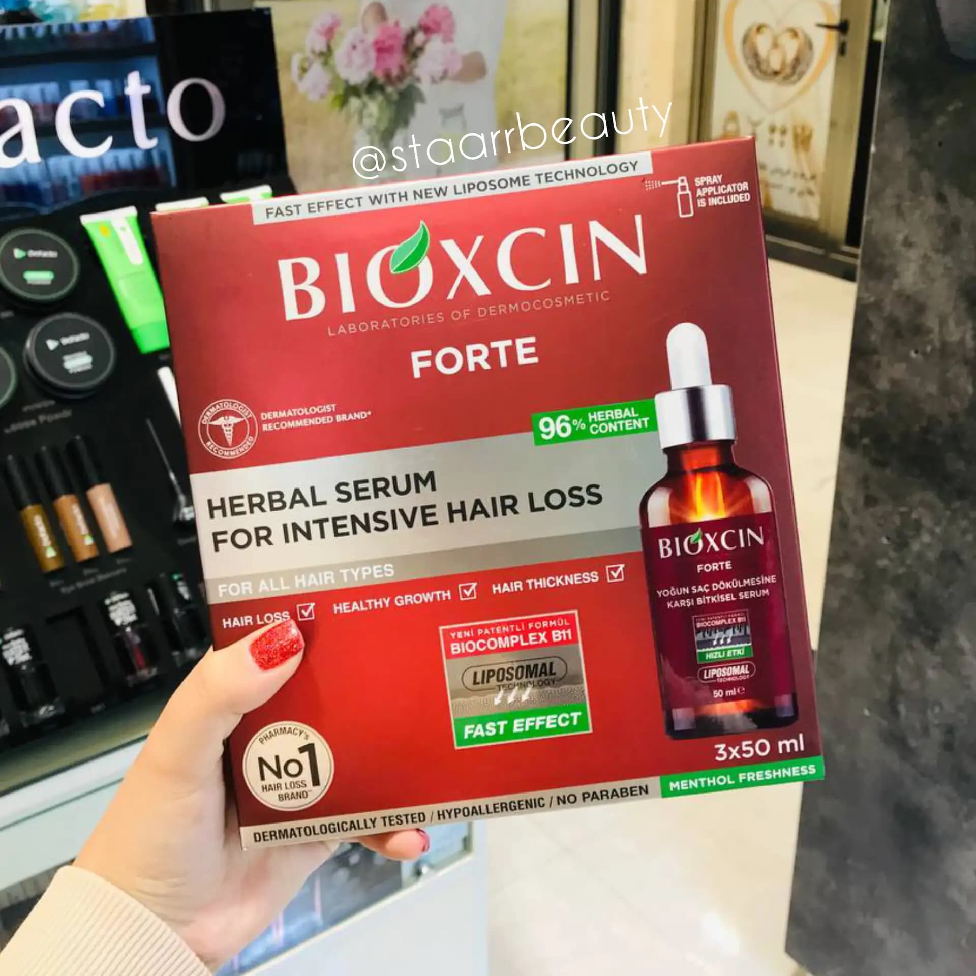 سرم ضدریزش فورت بیوکسین Bioxcin پک سه عددی و فاقد پارابن حجم ۵۰ میل — تصویر ۲