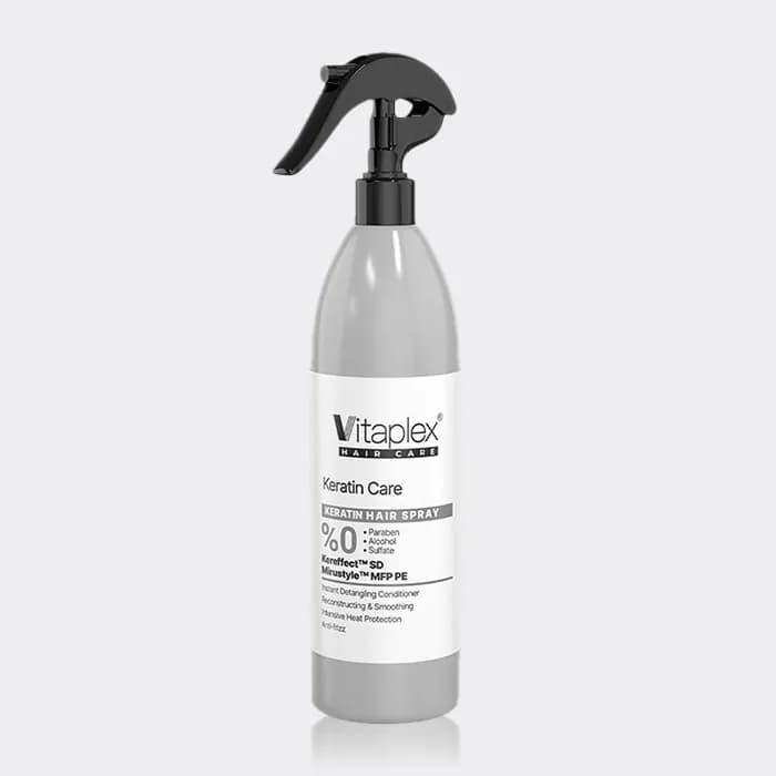 اسپری ترمیم کننده و نرم کننده موهای کراتین شده ویتاپلکس Vitaplex Keratin Hair Spray 300ml — تصویر ۳