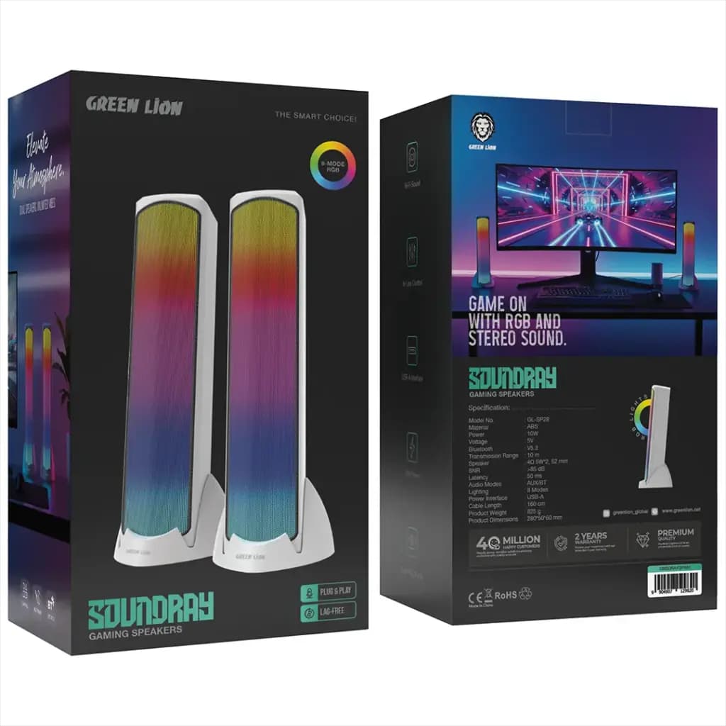 اسپیکر گرین لاین مدل Soundray Gaming Speakers GNSDRAYSPWH — تصویر ۳