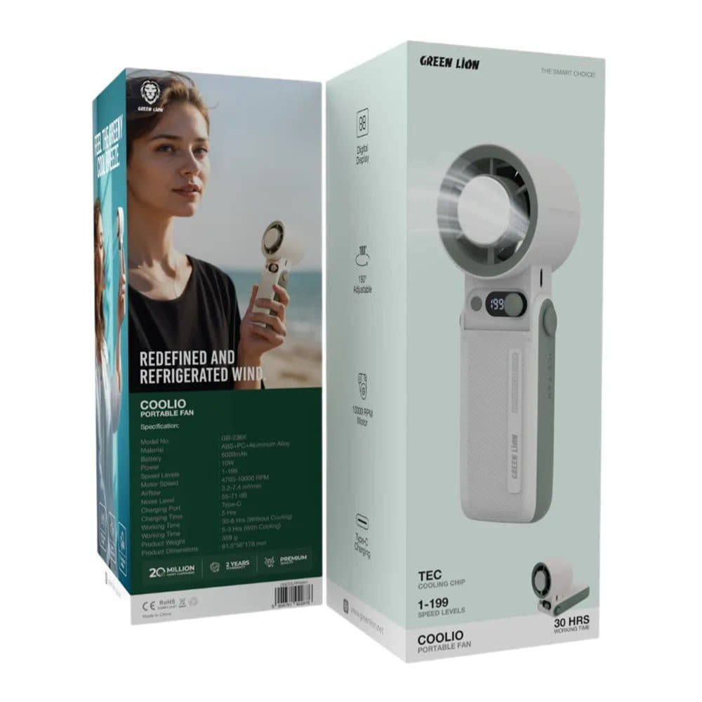 پنکه گرین لاین مدل Coolio Portable Fan GNCOLPFNWH — تصویر ۷