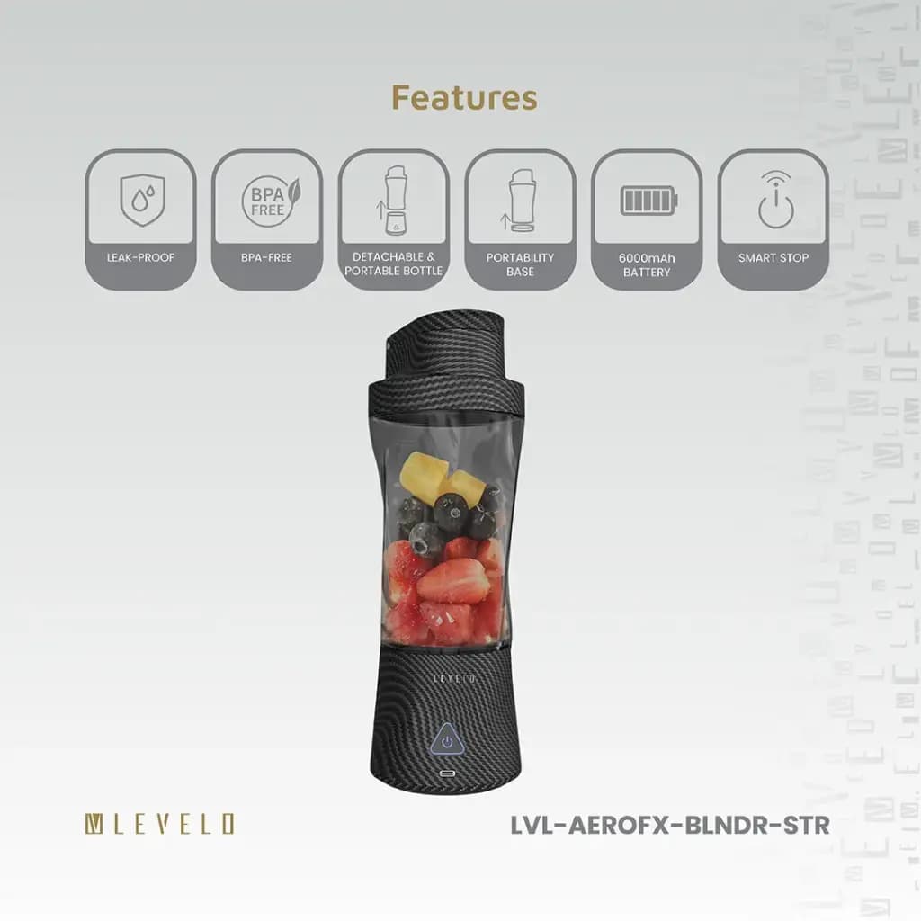 مخلوطکن قابل حمل Levelo مدل AeroFlex LVL-AEROFX-BLNDR-STR — تصویر ۹