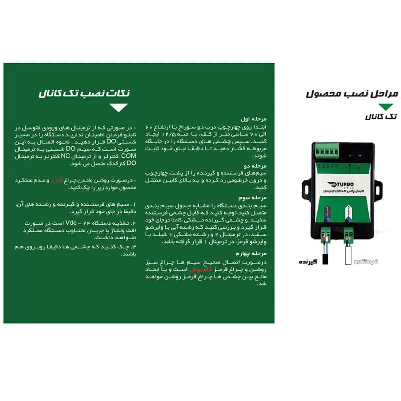 فتوسل تک کانال دیتا شیت آسانسور توربوسل مدل PG306 — تصویر ۳