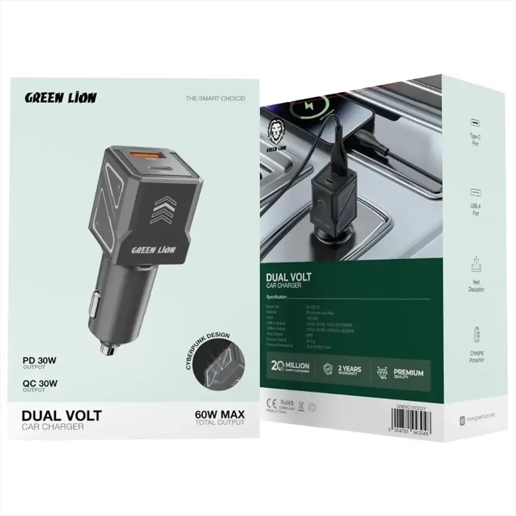 شارژر فندکی 60W گرین لاین مدل Dual Volt GNDVC12CC — تصویر ۵