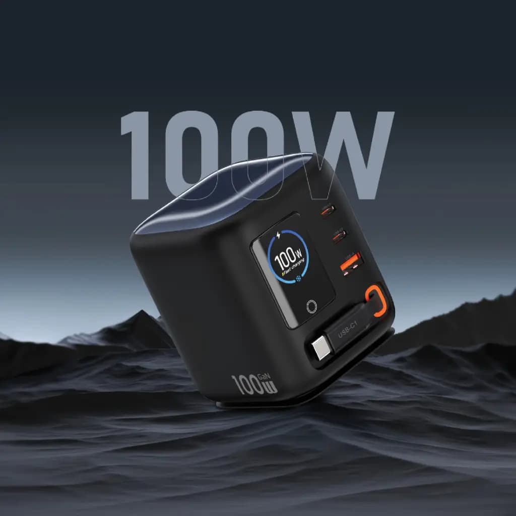 شارژر مسافرتی گرین لاین 100W GaN مدل GNCEN100ADBK — تصویر ۴