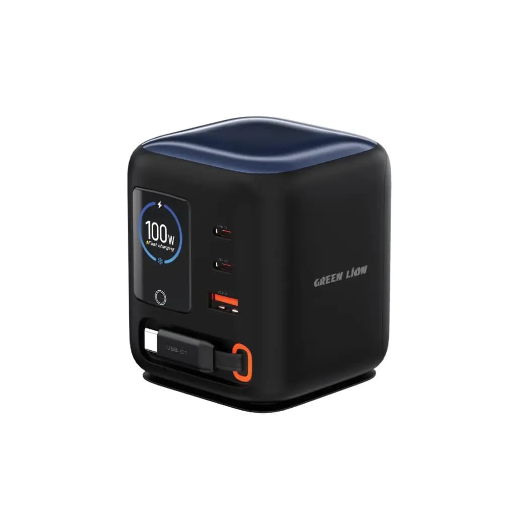 شارژر مسافرتی گرین لاین 100W GaN مدل GNCEN100ADBK