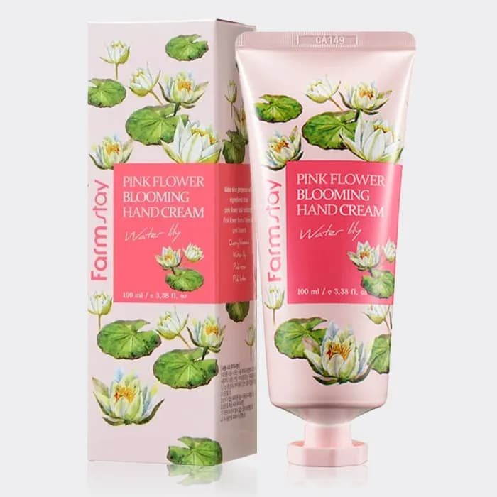 کرم دست نیلوفر آبی فارم استی Farm Stay Pink Flower Water Lily Hand Cream 100ml — تصویر ۵