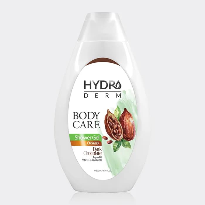 شامپو بدن کرمی شکلات تلخ هیدرودرم Hydroderm Dark Chocolate Body Care 500g — تصویر ۳