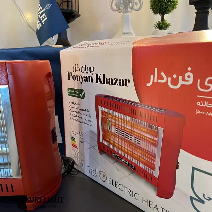 بخاری برقی 5 شعله فن دار پویان خزر مدل 2200 — تصویر ۵