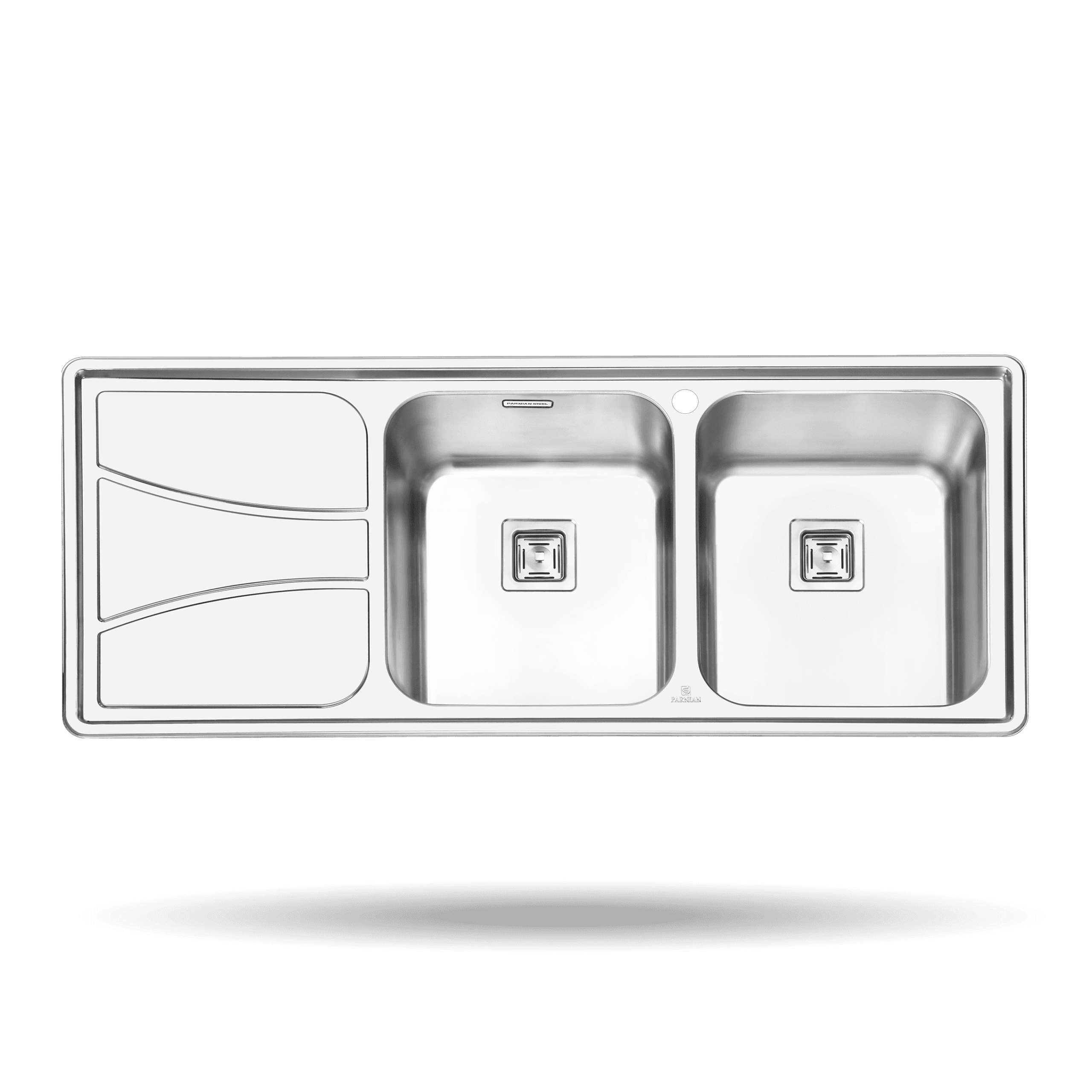 سینک ظرفشویی توکار پرنیان استیل کد PS 1212 — تصویر ۲