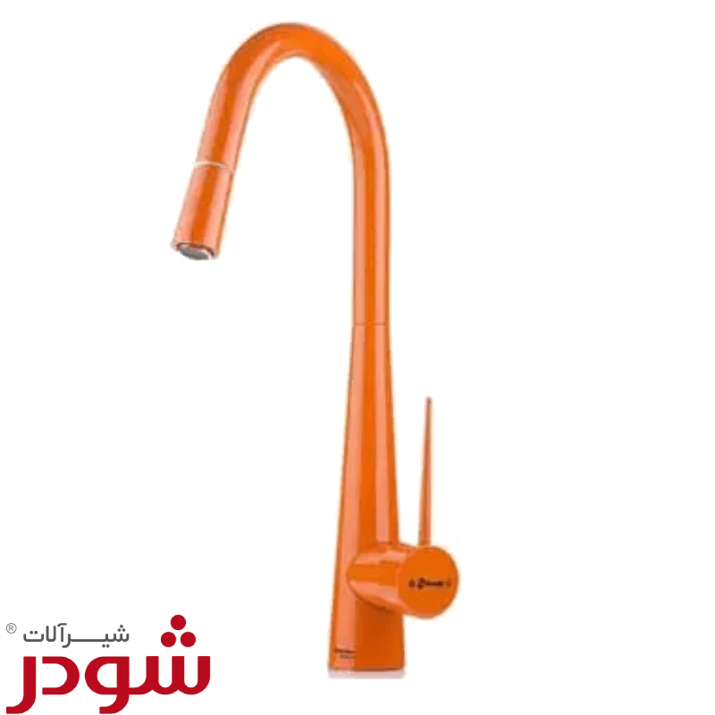 شیرآلات شودر آشپزخانه شاوری مدل ایتن نارنجی