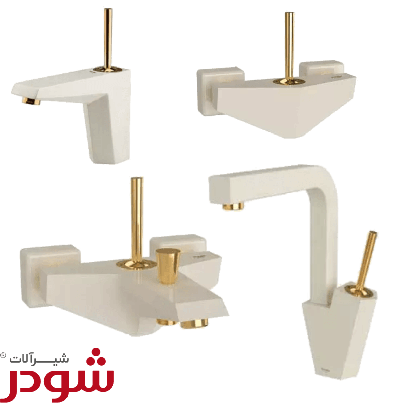 شیرآلات شودر مدل تیفانی سفید طلایی