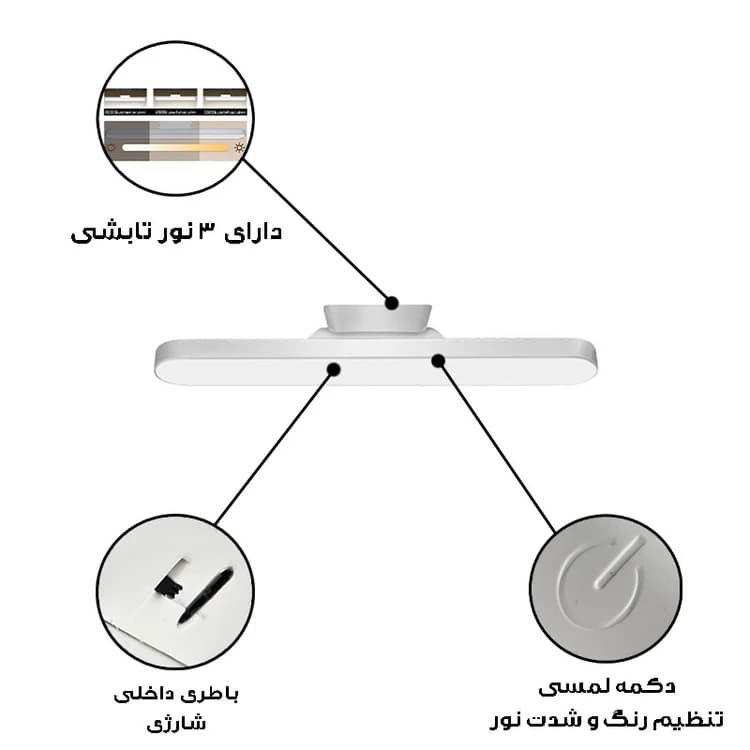 چراغ مطالعه مدل شارژی کد YX2234A — تصویر ۷