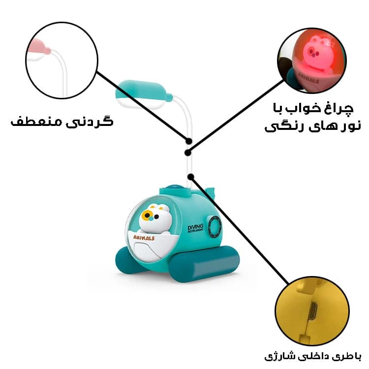 چراغ مطالعه مدل زیر دریایی کد Q107 — تصویر ۷