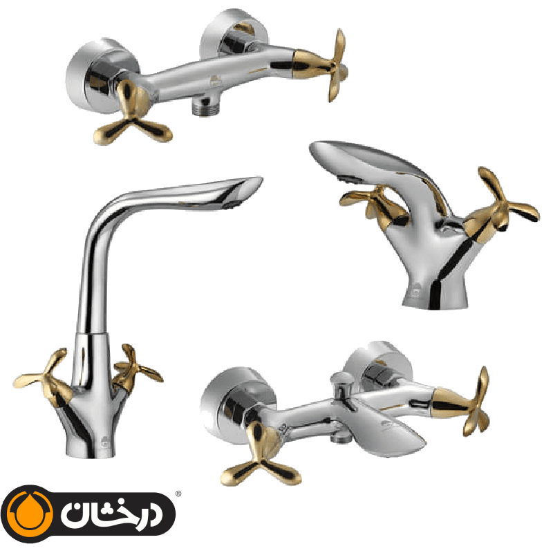 شیرآلات درخشان مدل آنتیک کروم