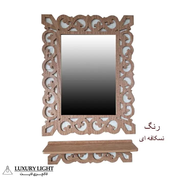 آینه دیواری مدل یاقوت به همراه شلف دیواری — تصویر ۶