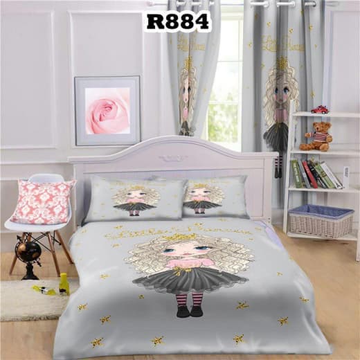 روتختی چاپی طرح دختر مو فرفری کد R884 — تصویر ۴