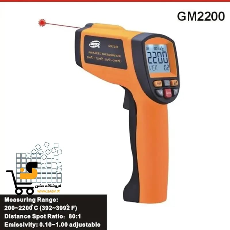 حرارت سنج لیزری دیتالاگر دما بالا BENETECH GM 2200 — تصویر ۱۱