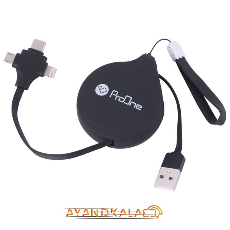 کابل تبدیل USB به USB-C / microUSB / لایتنینگ پرووان مدل PCC108R طول 1 متر
