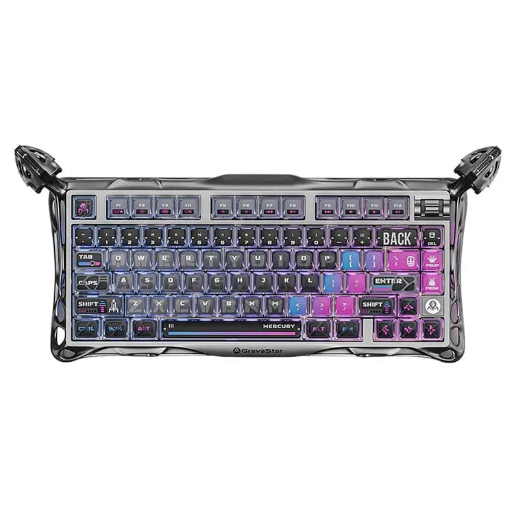 کیبورد بی سیم گیمینگ گراواستار GravaStar Mercury K1 Pro Wireless طرح Special Edition Cyberpunk — تصویر ۶