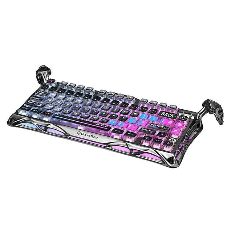 کیبورد بی سیم گیمینگ گراواستار GravaStar Mercury K1 Pro Wireless طرح Special Edition Cyberpunk — تصویر ۵