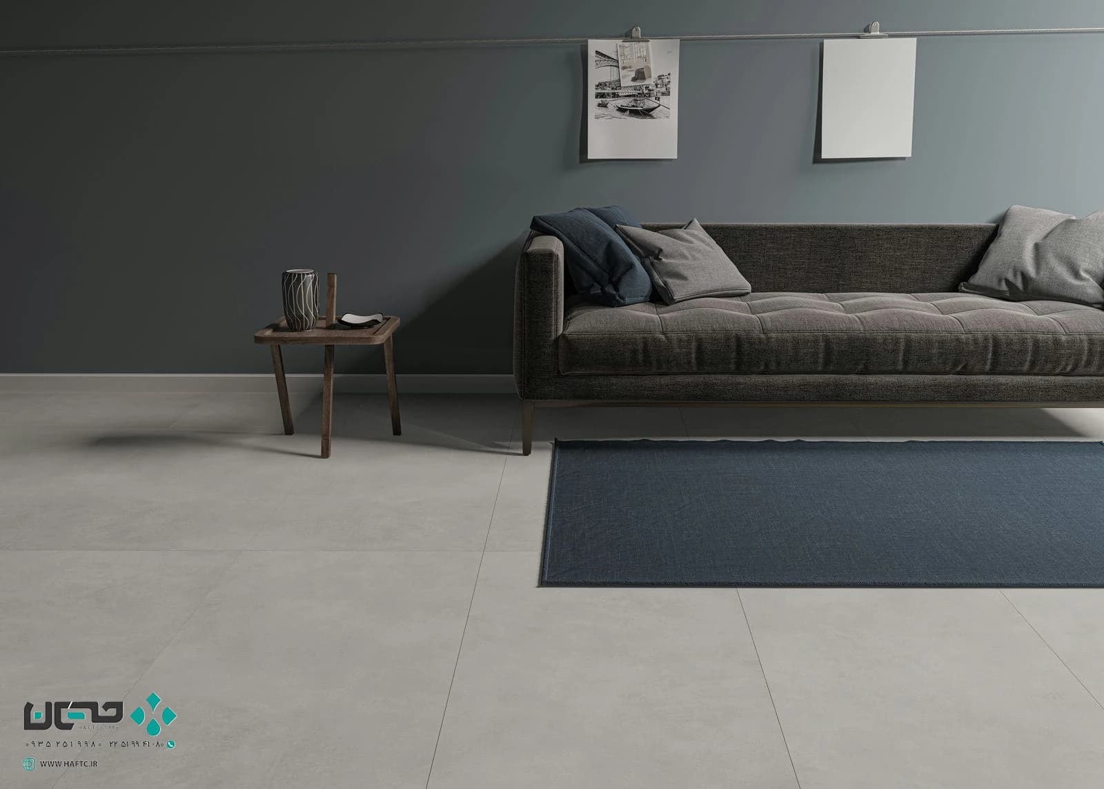 سرامیک عقیق مدل سارون 120*60 طوسی تیره مات